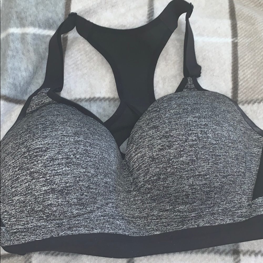 Black and Gray sports bra.